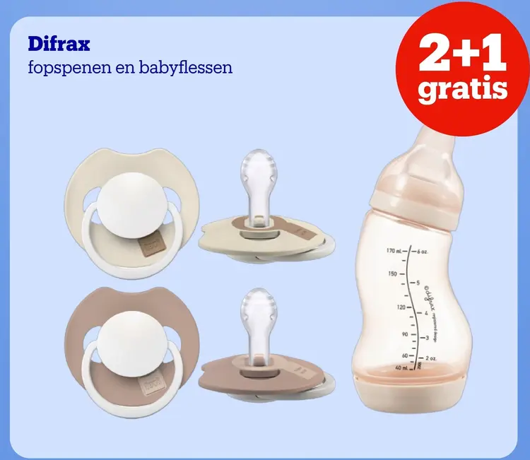 Promotie: Difrax fopspenen en babyflessen