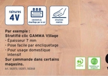 Offre: Stratifié clic GAMMA Village