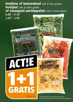 Aanbieding: Andijvie of boerenkool, hutspot of stamppot aardappelen