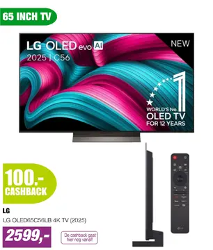 Aanbieding: LG OLED65C56LB 4K TV (2025)