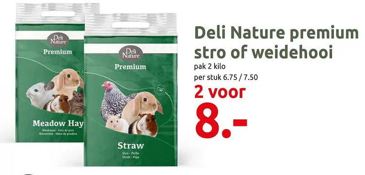 Aanbieding: Deli Nature premium stro of weidehooi
