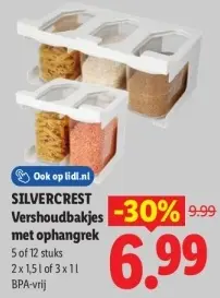 Aanbieding: Vershoudbakjes met ophangrek
