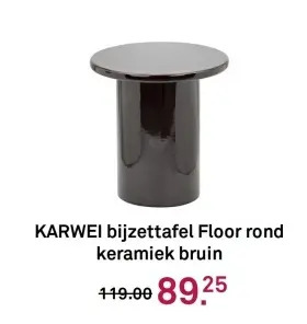 Aanbieding: KARWEI bijzettafel Floor rond keramiek bruin