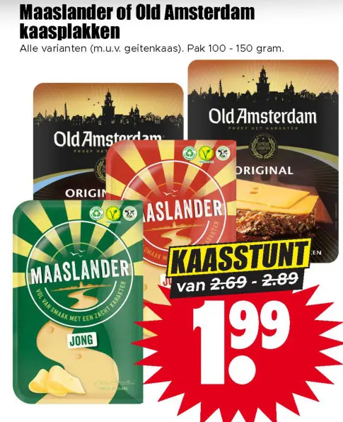 Aanbieding: Maaslander of Old Amsterdam kaasplakken