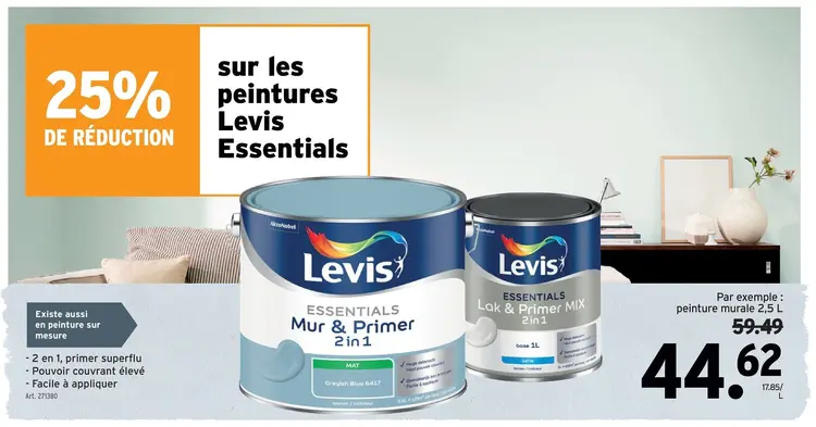 Offre: Levis Essentials Mur & Primer / Lak & Primer 