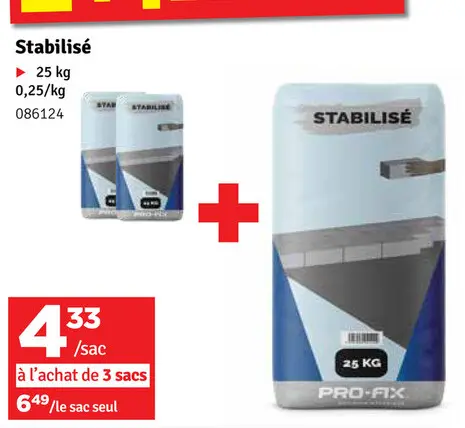 Offre: Stabilisé
