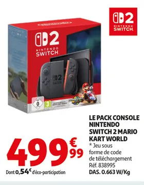 Offre: Le pack console NINTENDO switch 2 mario kart