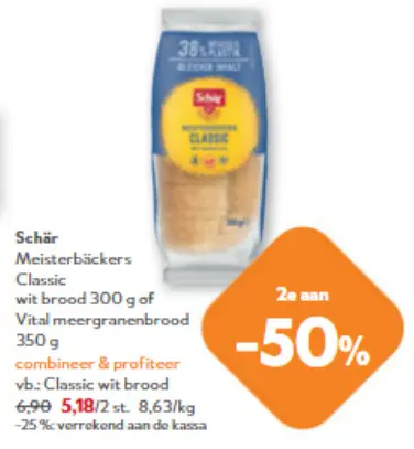 Promotie: Meisterbäckers Classic wit brood of Vital meergranenbrood