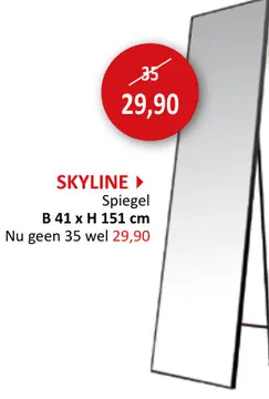 Aanbieding: Spiegel Skyline 41x151cm
