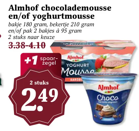 Aanbieding: Chocolademousse en/of yoghurtmousse