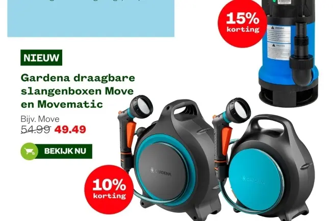 Aanbieding: Gardena draagbare slangenboxen Move en Movema