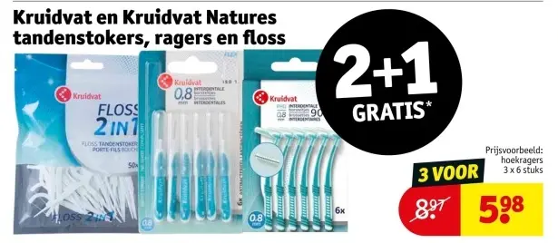 Aanbieding: Kruidvat tandenstokers, ragers en floss