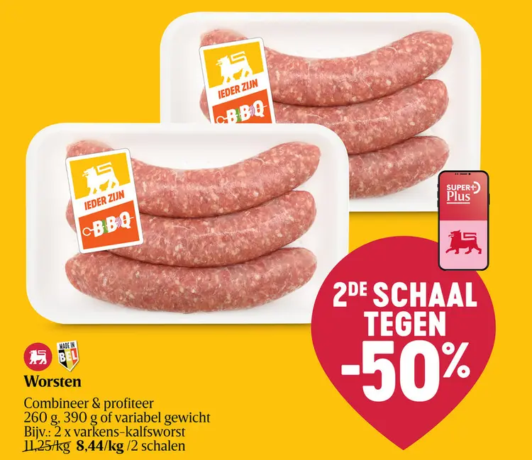 Promotie: varkens-kalfsworst