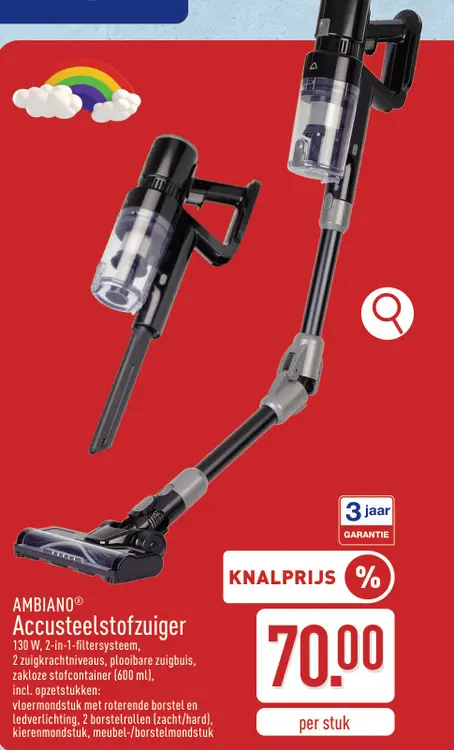Promotie: AMBIANO® Accusteelstofzuiger