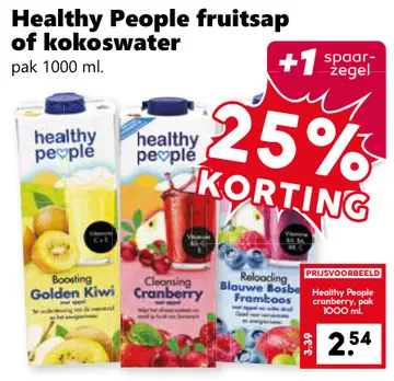 Aanbieding: Fruitsap of kokoswater