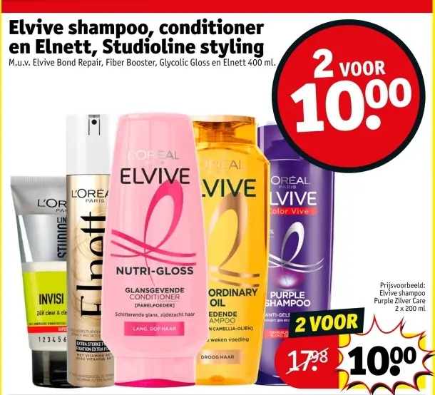 Aanbieding: Elvive shampoo, conditioner en Elnett, Studio