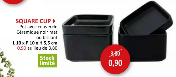 Offre: Square cup