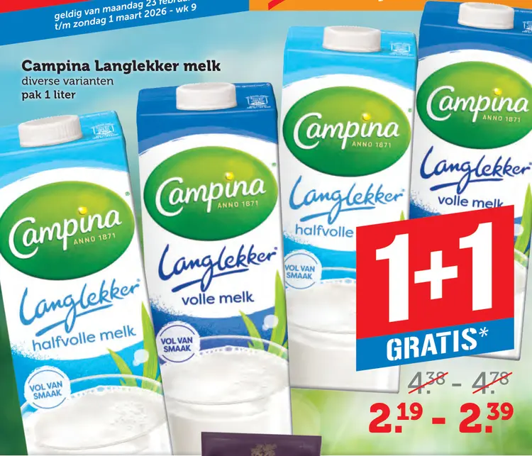 Aanbieding: Langlekker melk