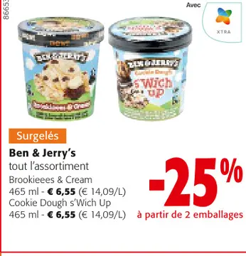 Offre: Ben & Jerry's tout l'assortiment Brookieees & cream