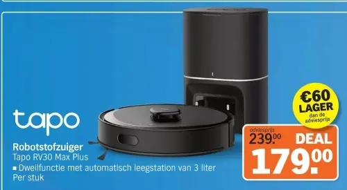 Aanbieding: Robotstofzuiger Tapo RV30 Max Plus