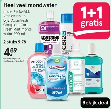 Aanbieding: Aquafresh Complete Care Fresh Mint mondwater