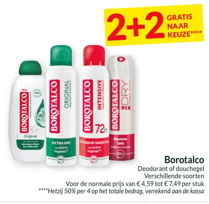 Promotie: Borotalco Deodorant of douchegel