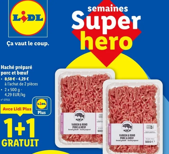 Offre: Haché préparé porc et bœuf