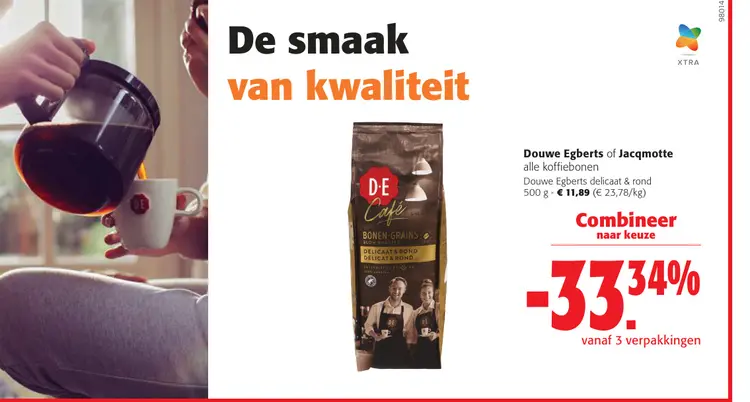 Promotie: Douwe Egberts of Jacqmotte alle koffiebonen