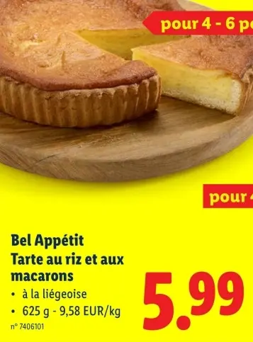 Offre: Tarte au riz et aux macarons