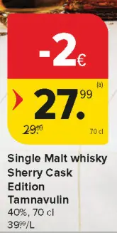 Promotie: Single Malt whisky Sherry Cask Edition Tamnavulin