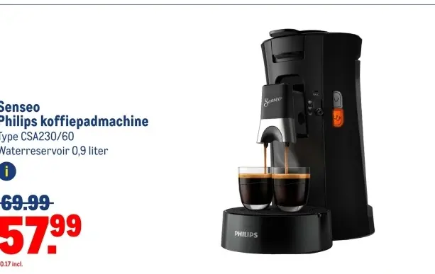 Aanbieding: Senseo Philips koffiepadmachine