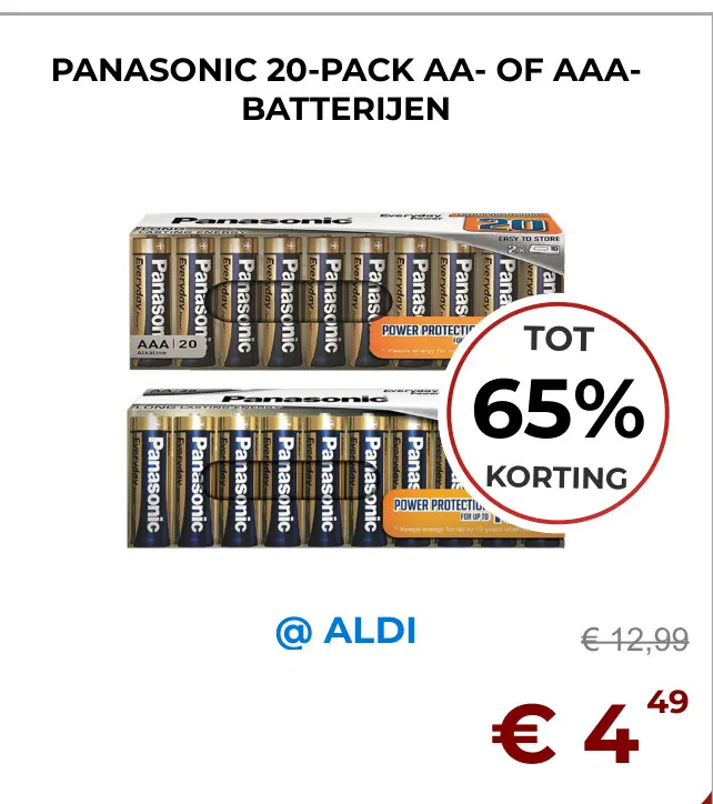 Aanbieding: 20-pack aa- of aaa- batterijen