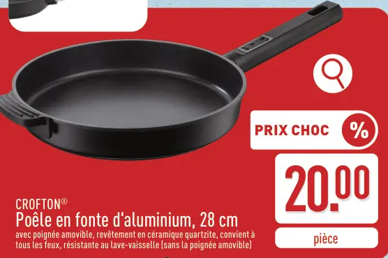Offre: Poêle en fonte d'aluminium, 28 cm