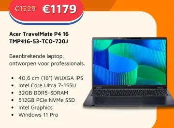 Aanbieding: Acer TravelMate P4 16 TMP416-53-TCO-720J