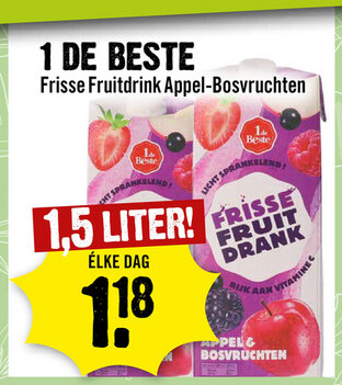 Aanbieding: 1 DE BESTE Frisse Fruitdrink Appel - Bosvruchten