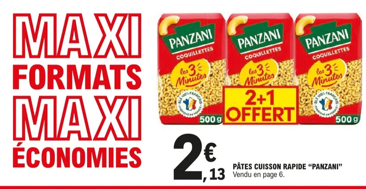Offre: Pâtes cuisson rapide