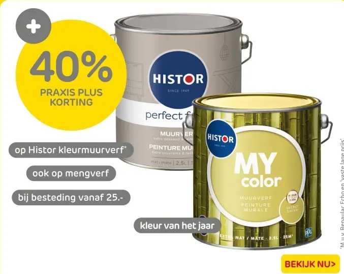 Aanbieding: Histor kleurmuurverf
