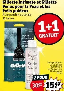 Offre: Gillette Intimate et Gillette Venus pour la P