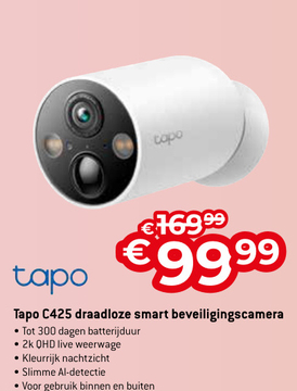 Aanbieding: Tapo C425 draadloze smart beveiligingscamera