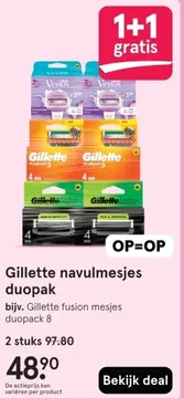 Aanbieding: Gillette navulmesjes duopak