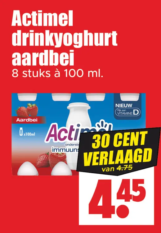 Aanbieding: Actimel drinkyoghurt aardbei