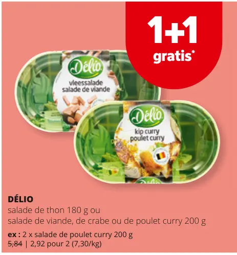 Offre: Salade de thon ou salade de viande, de crabe 