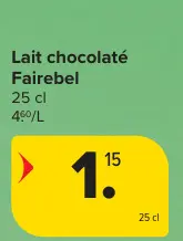 Offre: Lait chocolaté