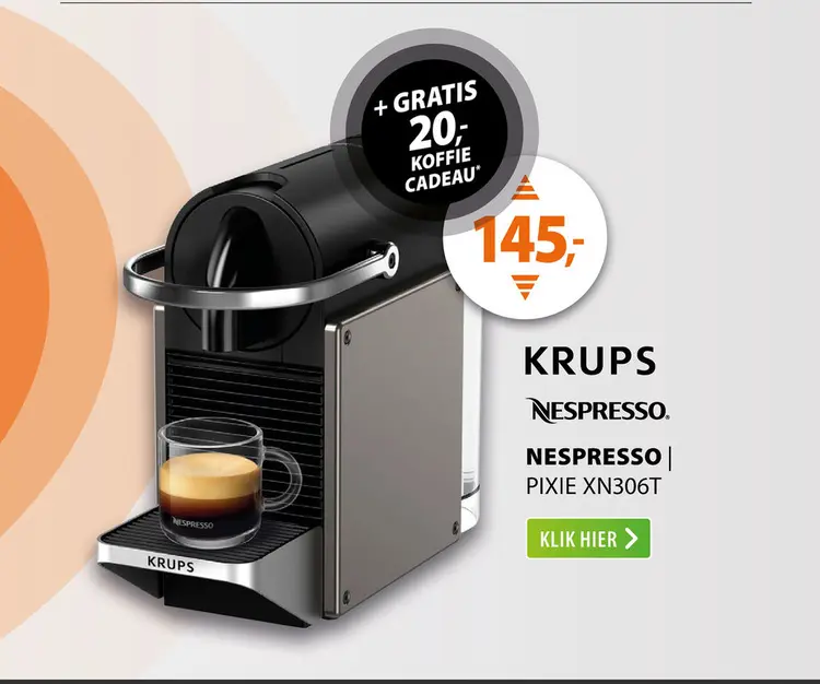 Aanbieding: Krups Nespresso Pixie XN306T Titanium