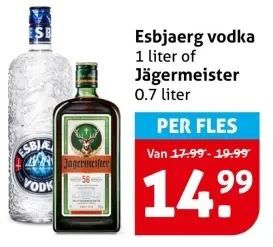 Aanbieding: Esbjaerg vodka Jägermeister