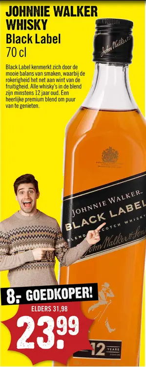 Aanbieding: Johnnie Walker Black Label 12 years Whisky 70 cl