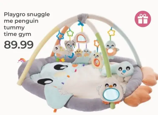 Aanbieding: Playgro snuggle me penguin tummy time gym