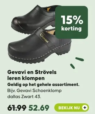 Aanbieding: Gevavi en Strövels leren klompen