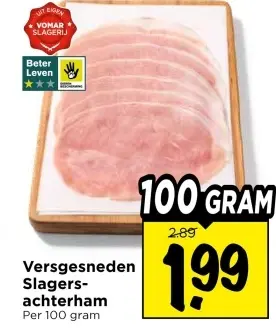 Versgesneden Slagers-achterham
