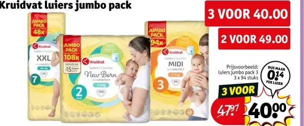 Aanbieding: Kruidvat luiers jumbo pack